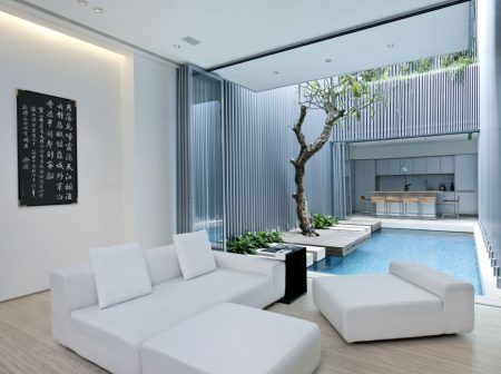 piscine intérieur exterieur luxe